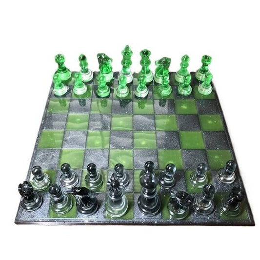 Handmade Resin Chess Set - Space Alien