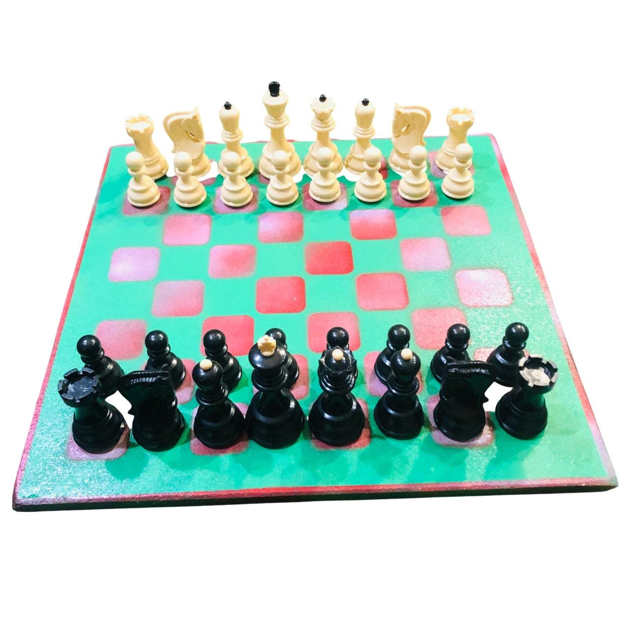 Large Chess Set - Christmas Green