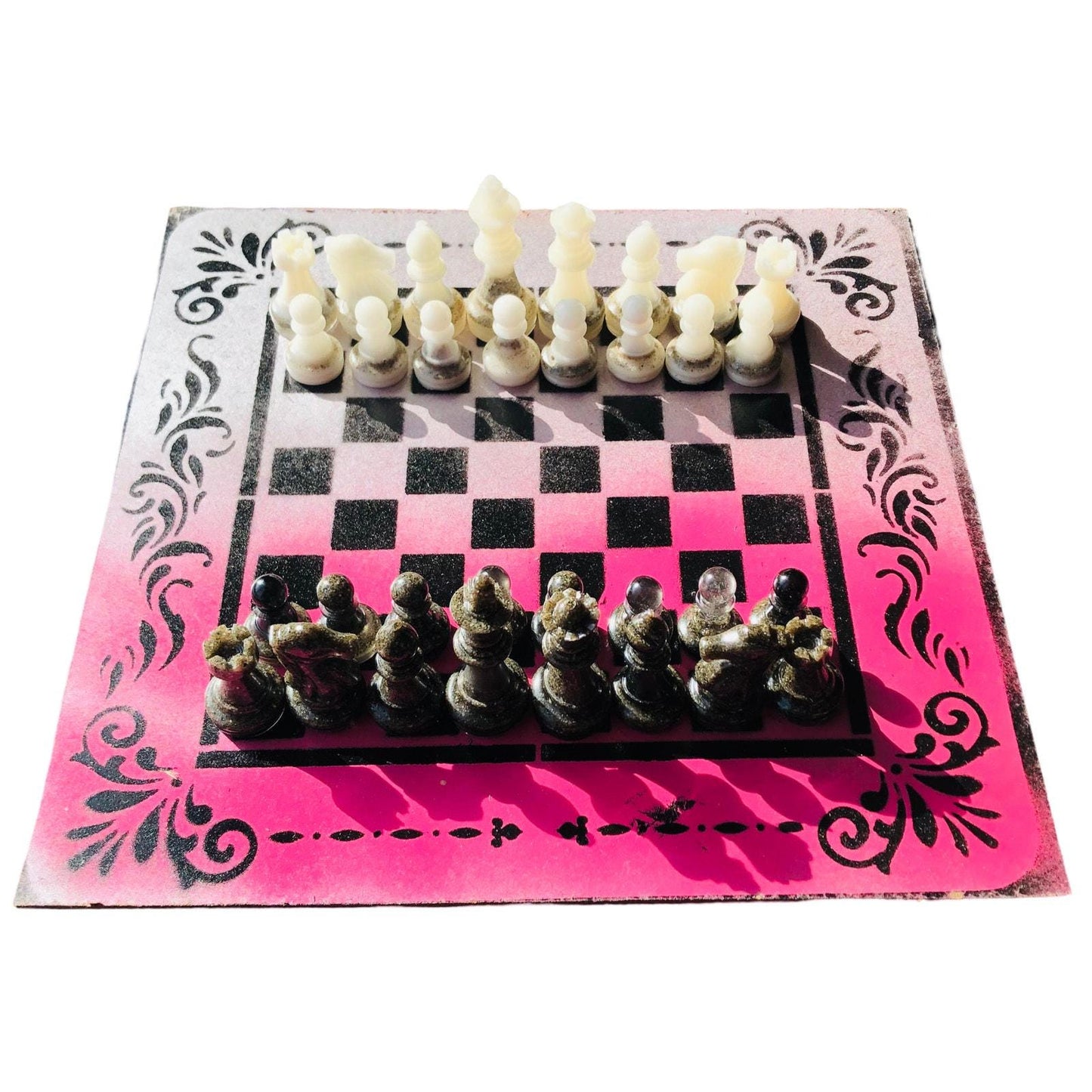 Chess Set - Pink & White Royal