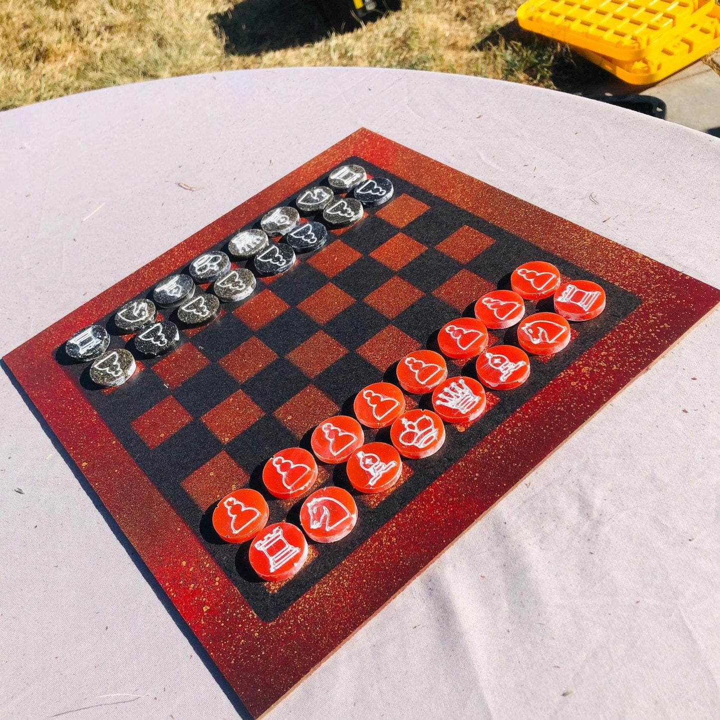 Chess Set - Bronze Red