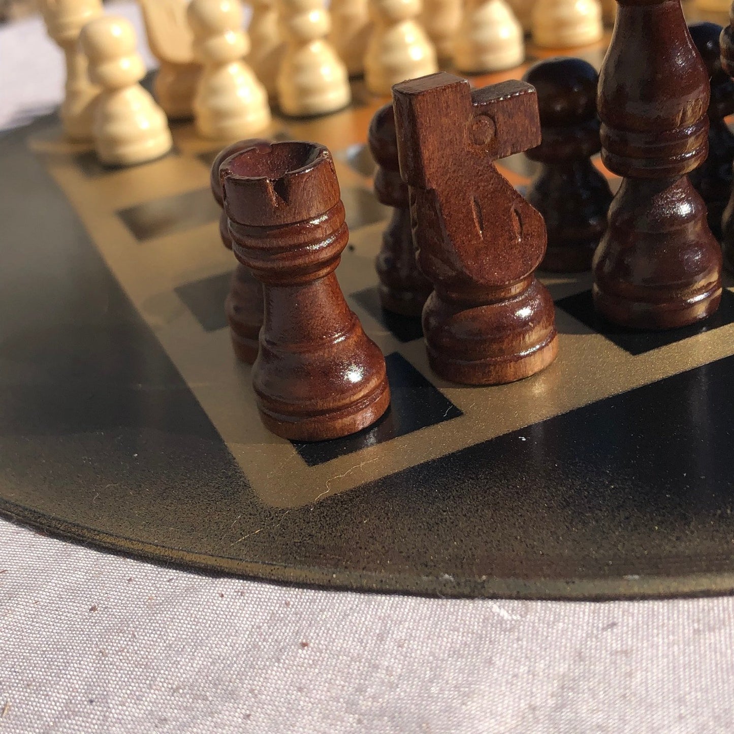 Vinyl Chess Set - Golden Orange