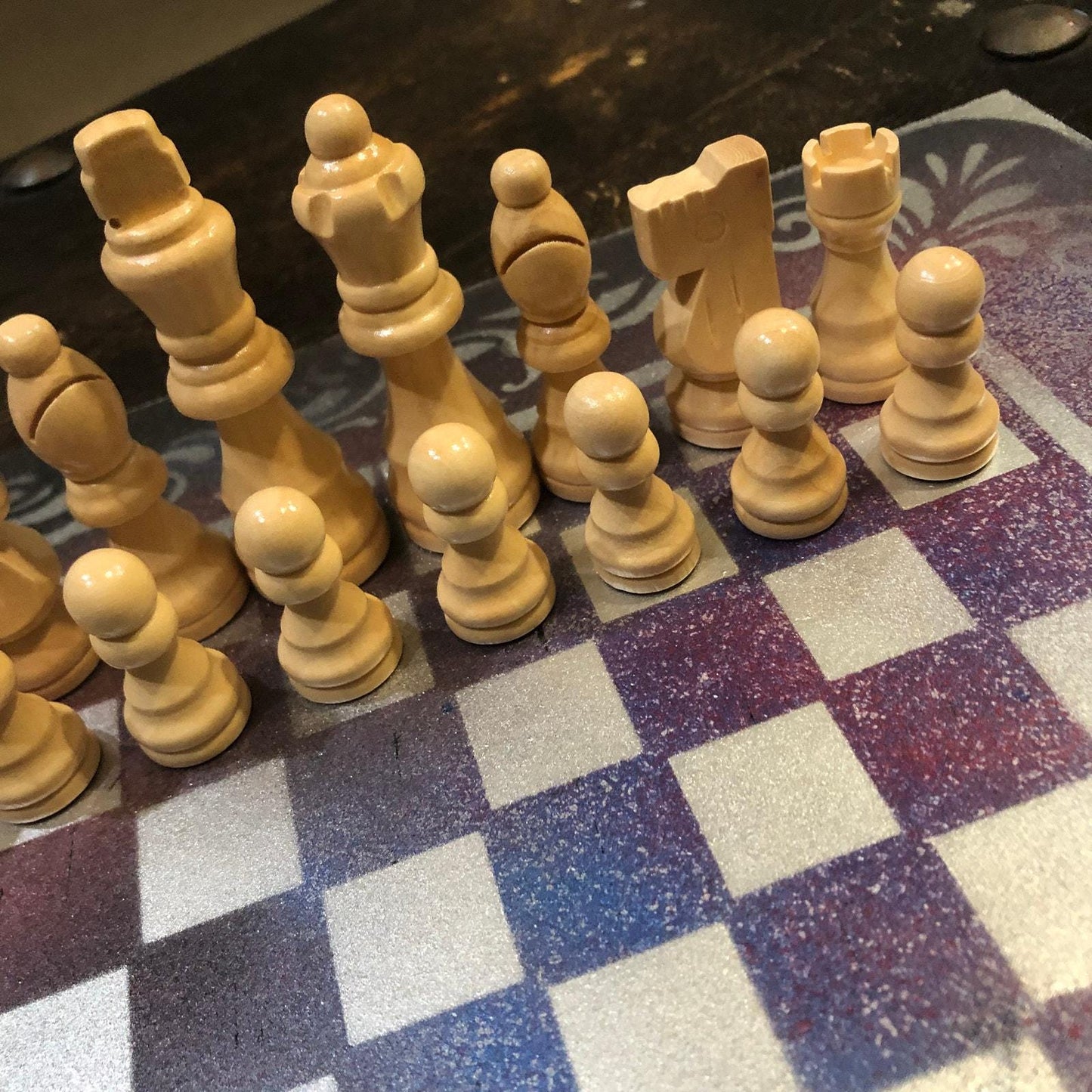 Chess Set - Purple Galaxy Chrome