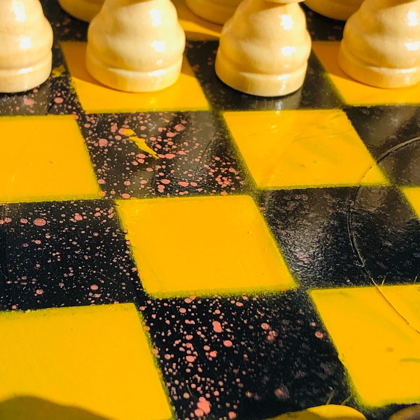 Vinyl Chess Set - Yellow Space