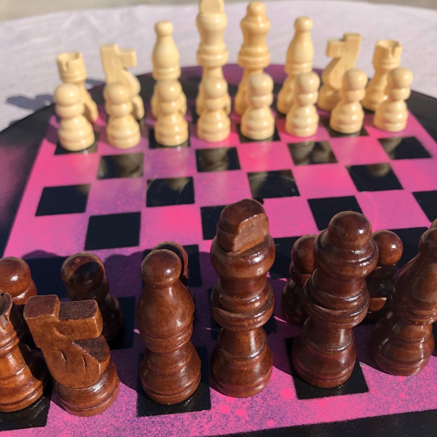 Vinyl Chess Set - Hot Pink