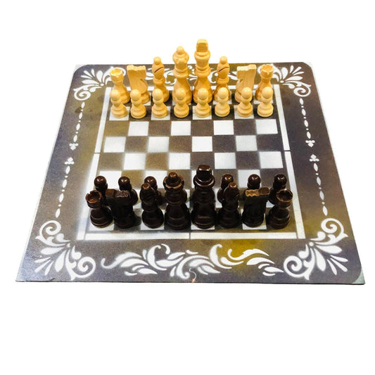 Chess Set - Amber Brown Deluxe