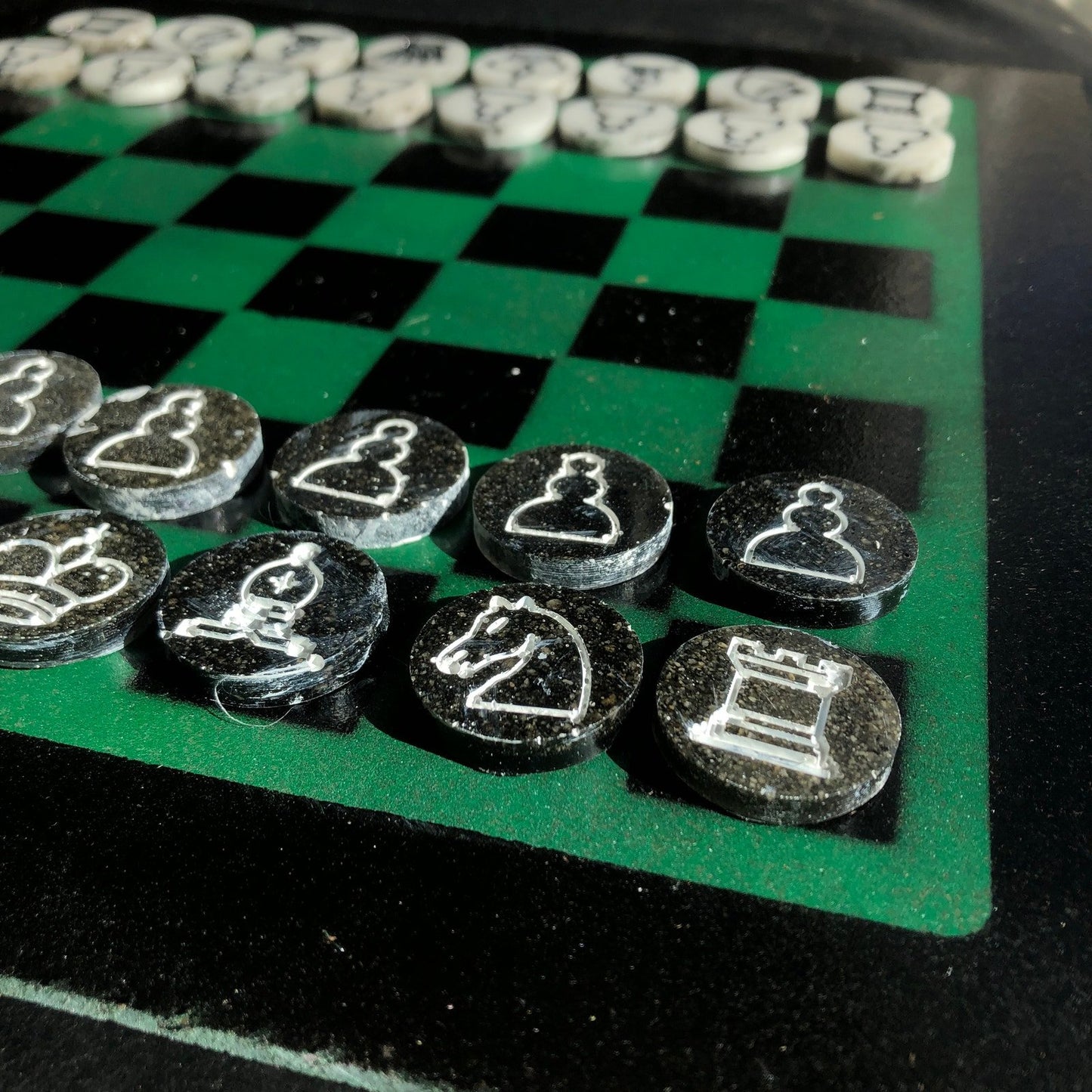 Chess Set - Green & Black