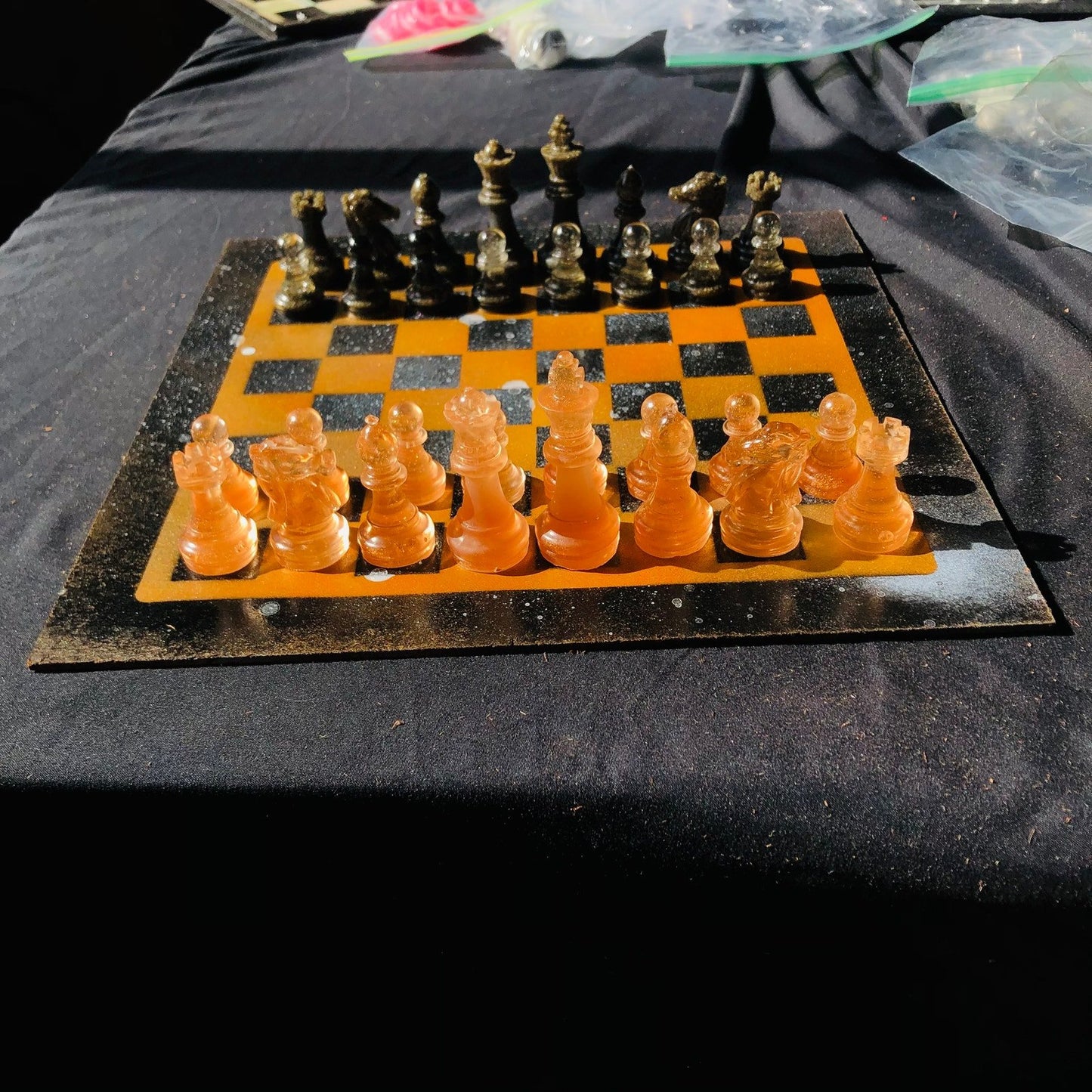 Chess Set - Golden Dark Pearl