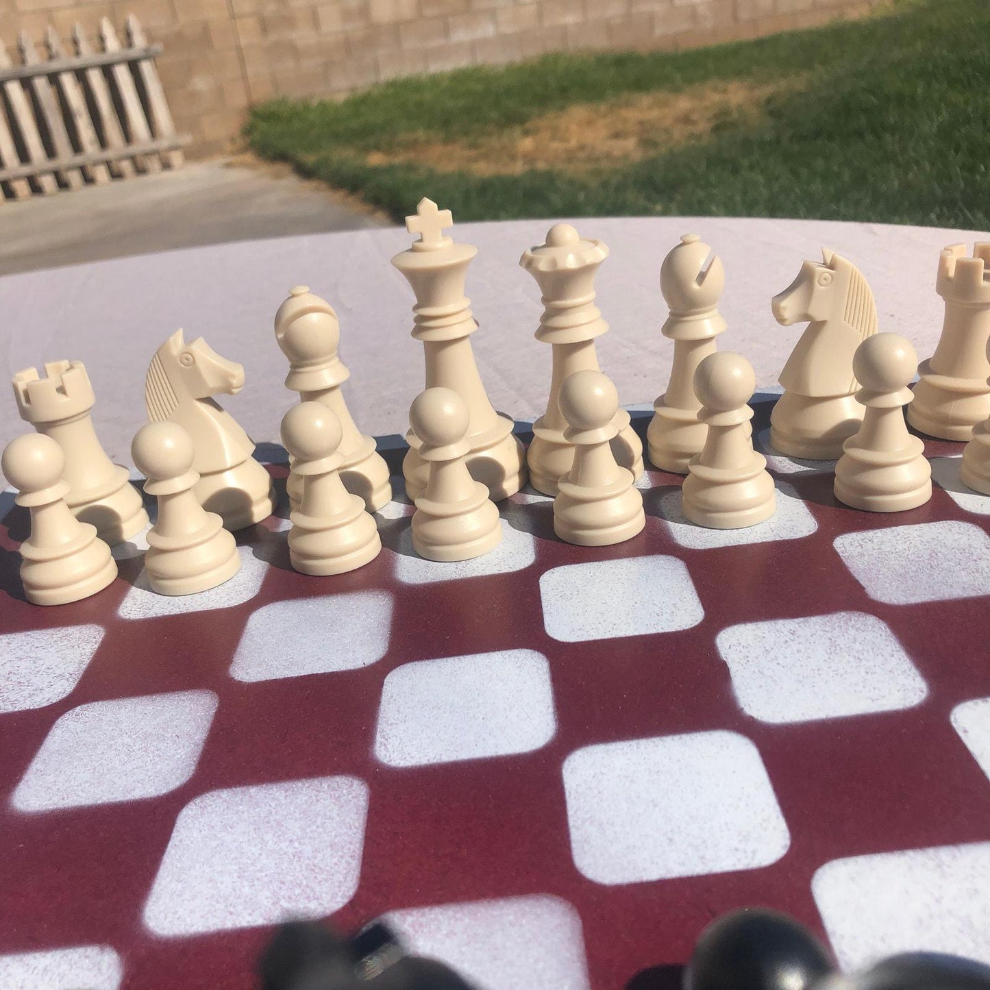 Large Chess Set - Red & White