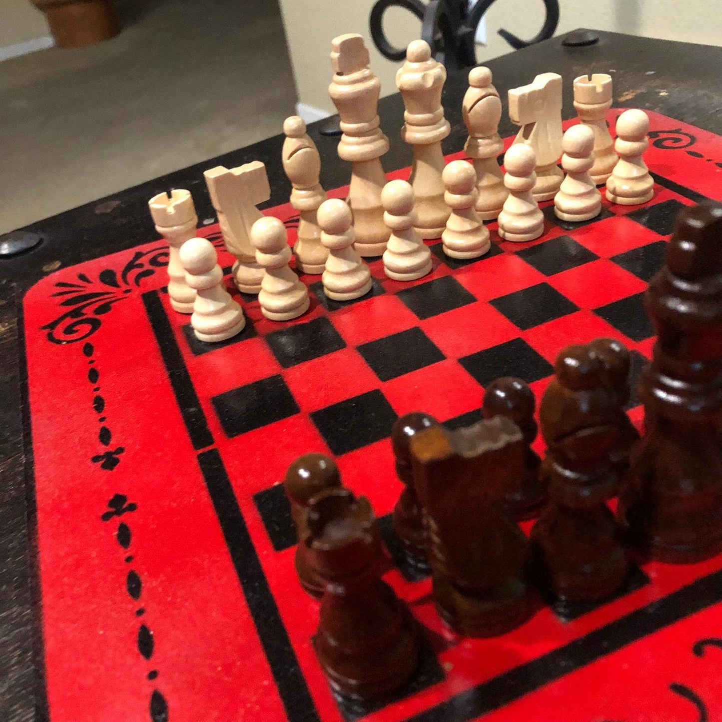 Chess Set - Cherry Red & Black