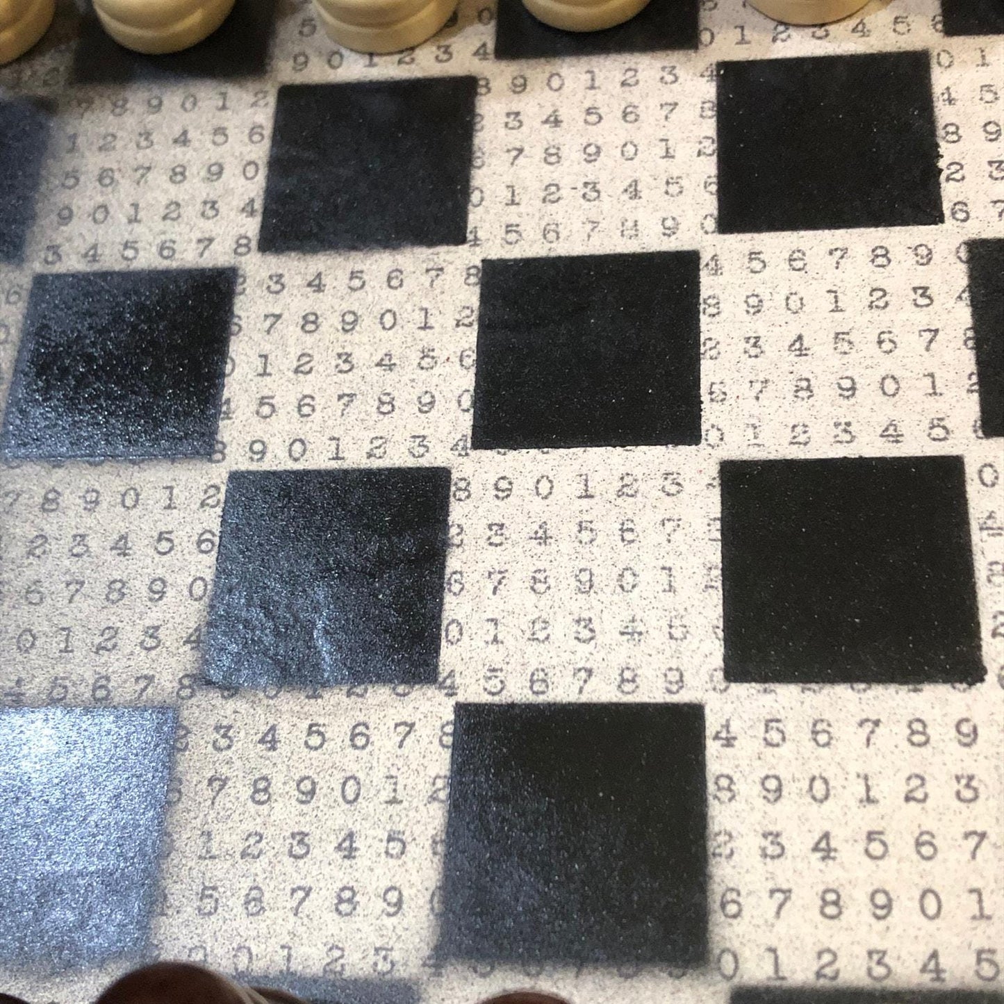 Scrapbook Chess Set - Black & White Numbers