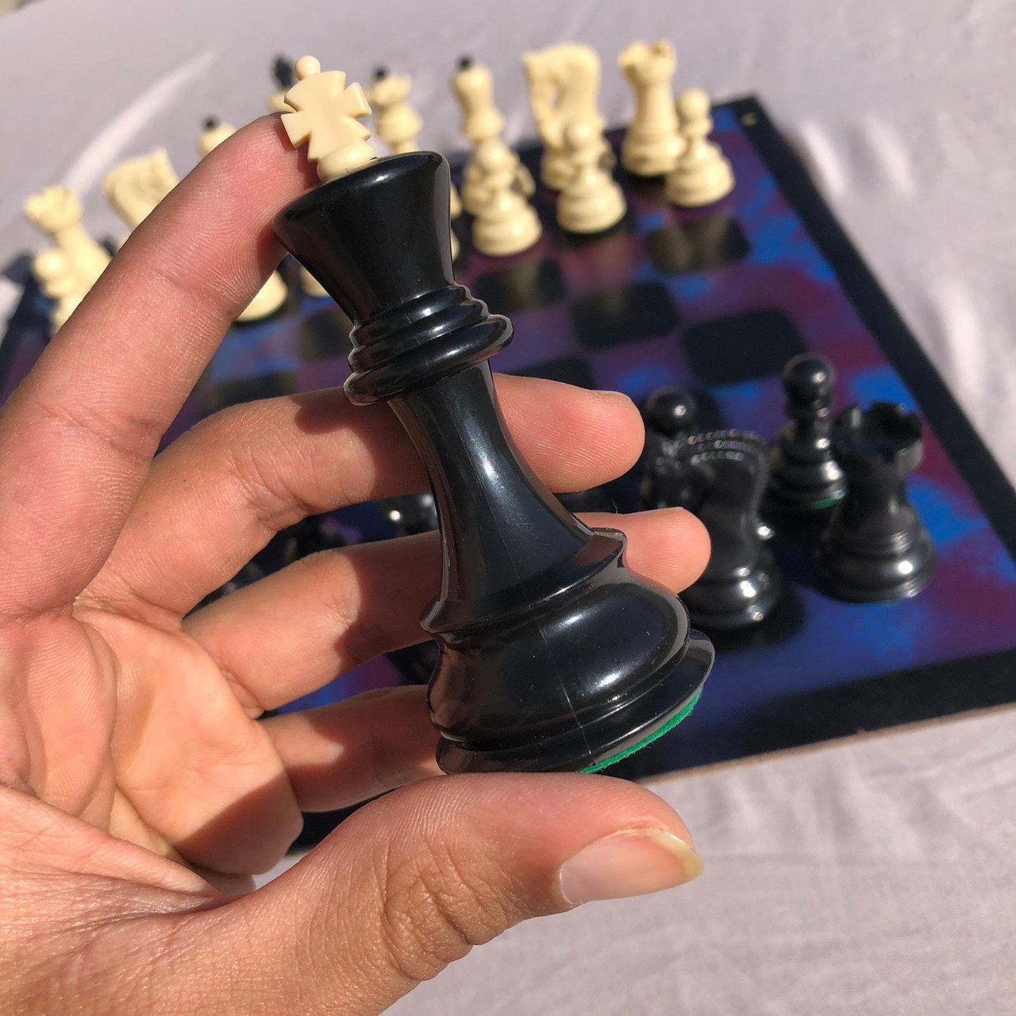 Large Chess Set - Blue & Purple