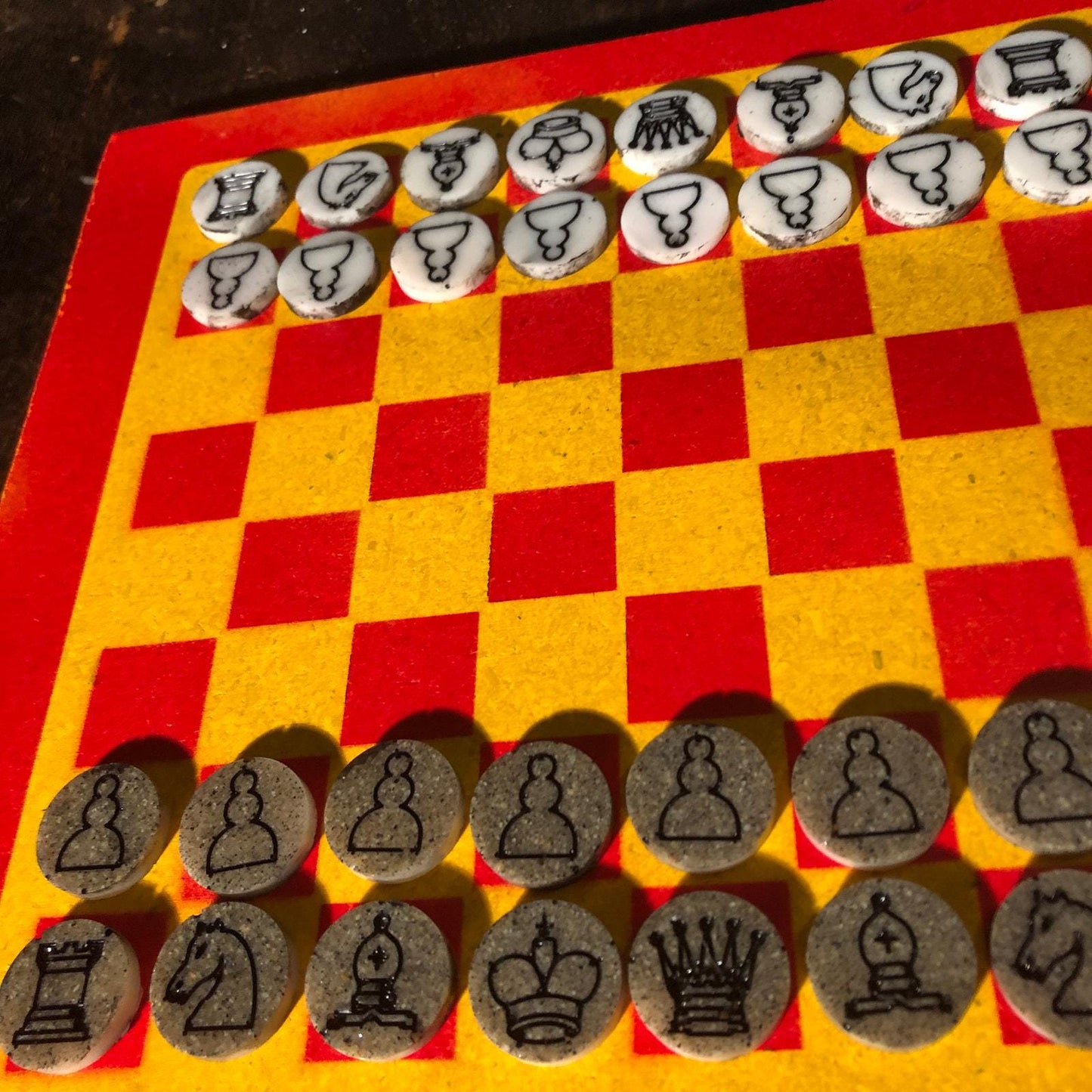 Chess Set - Yellow & Red (Resin Pieces)