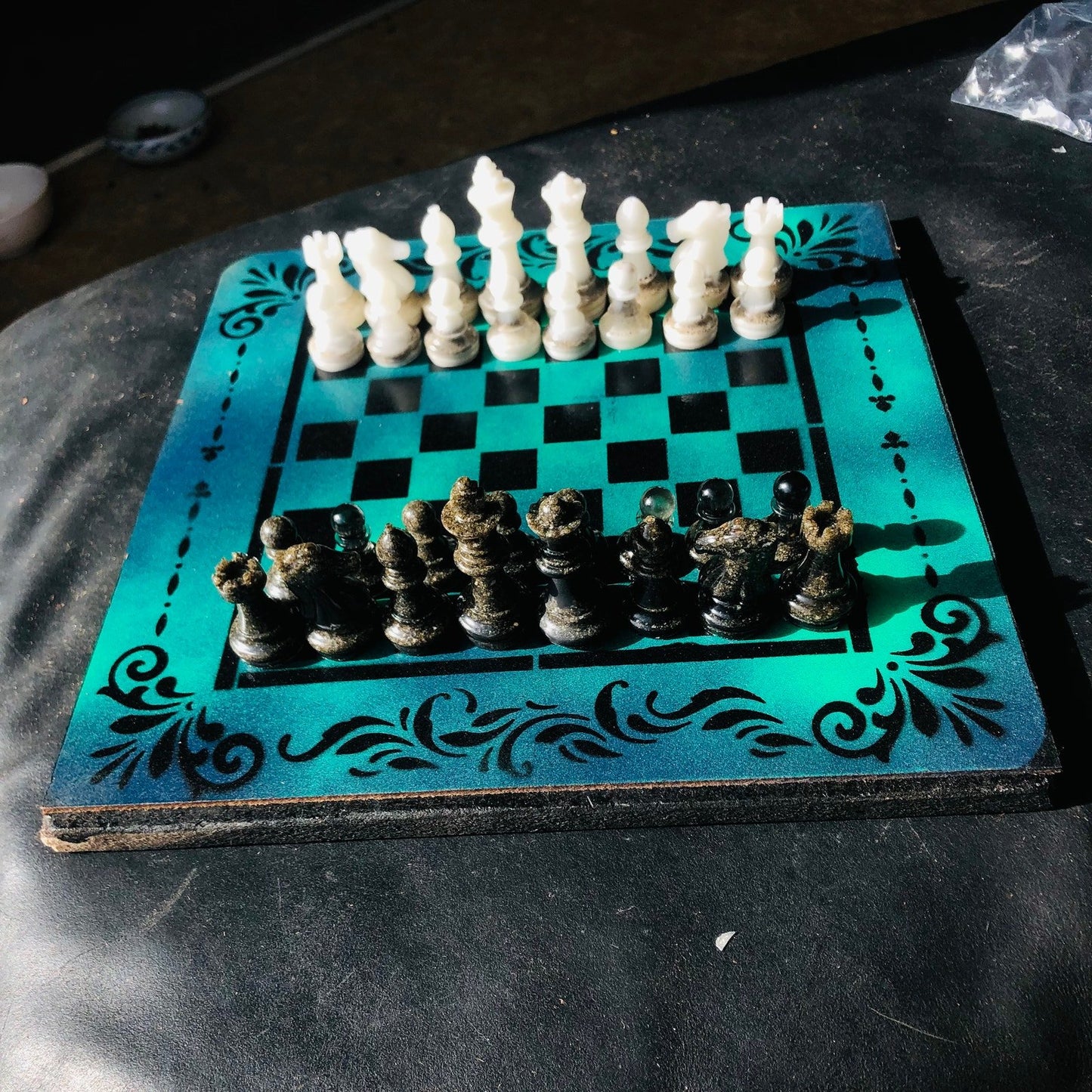 Chess Set - Aqua Deep Blue