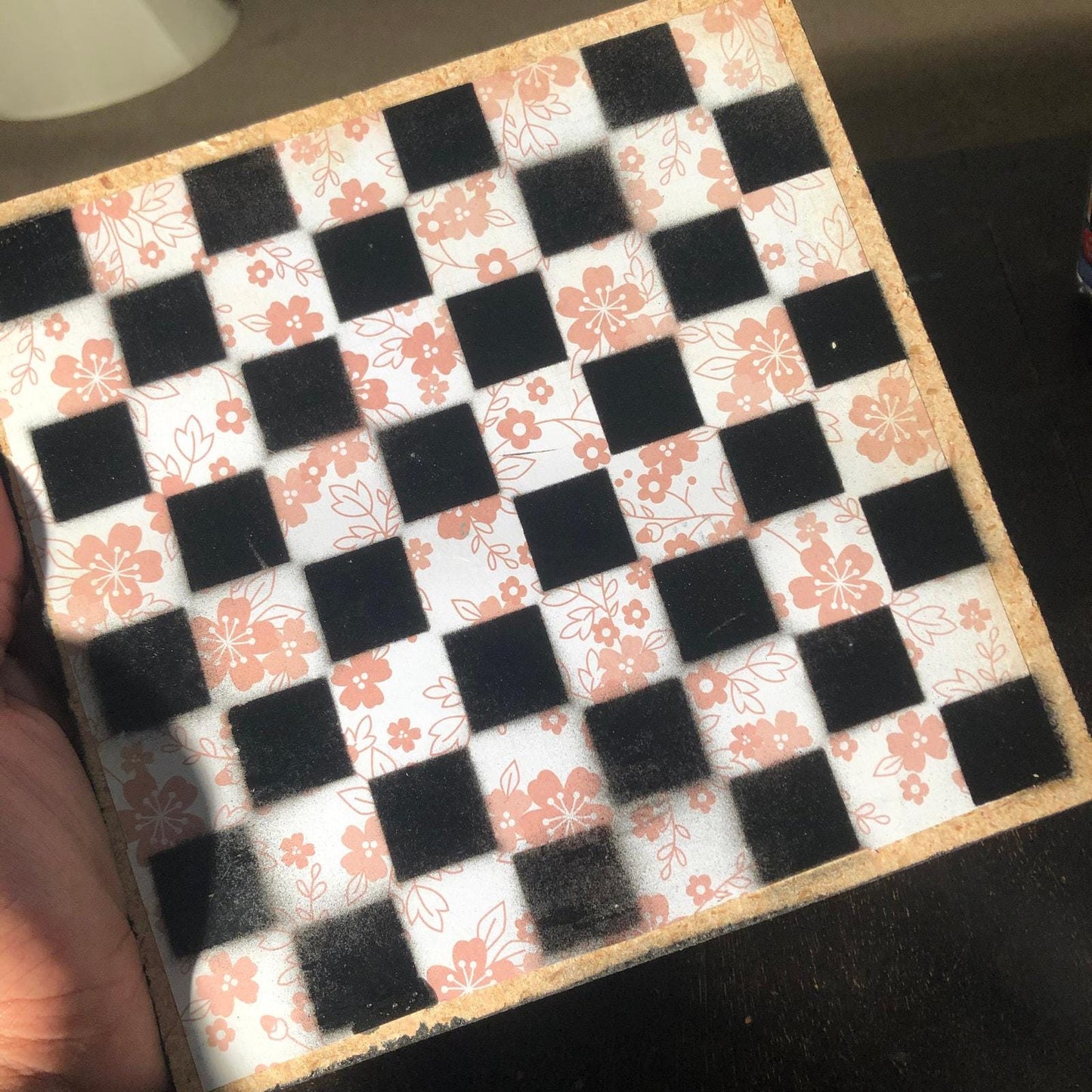 Scrapbook Chess Set - Peach Flower