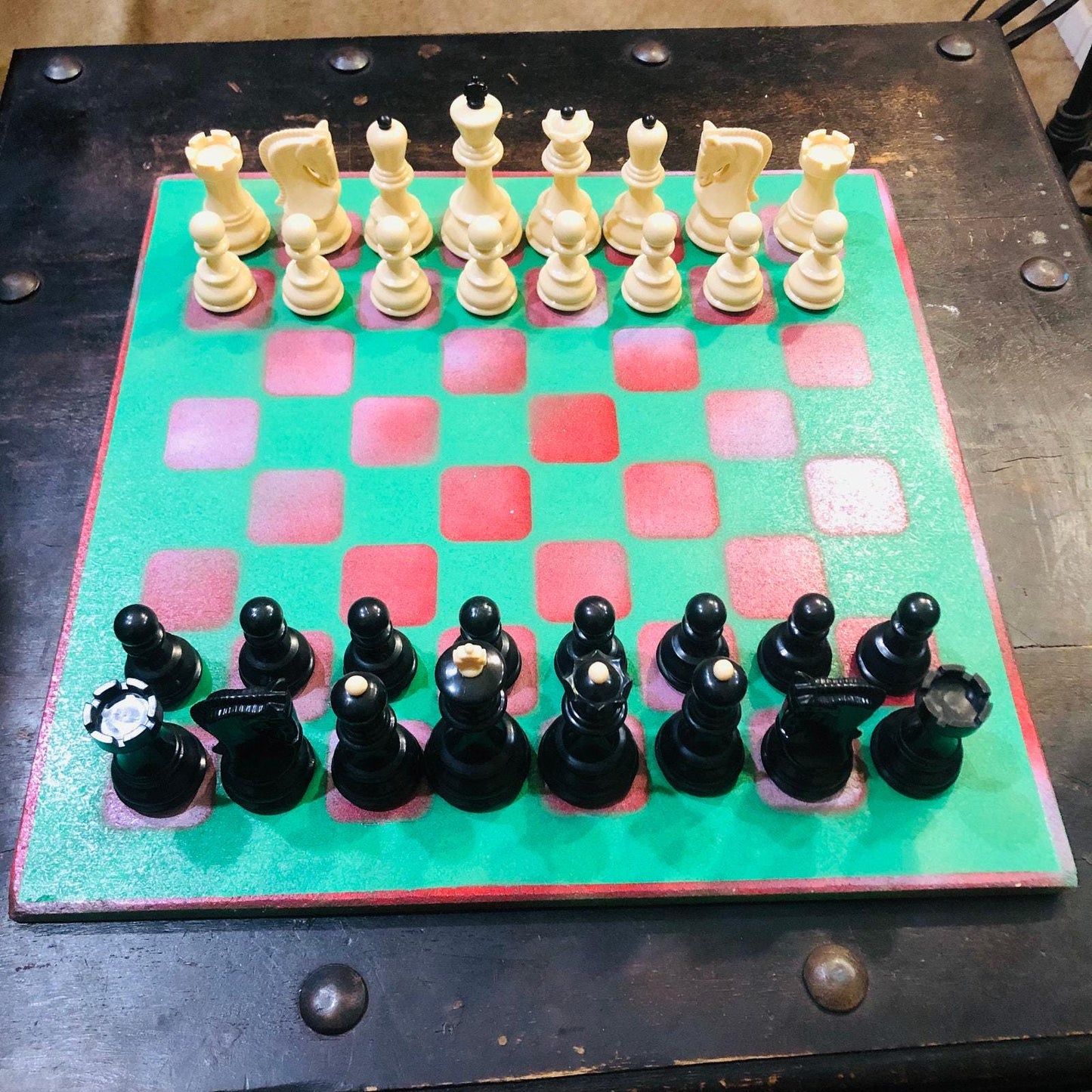 Large Chess Set - Christmas Green