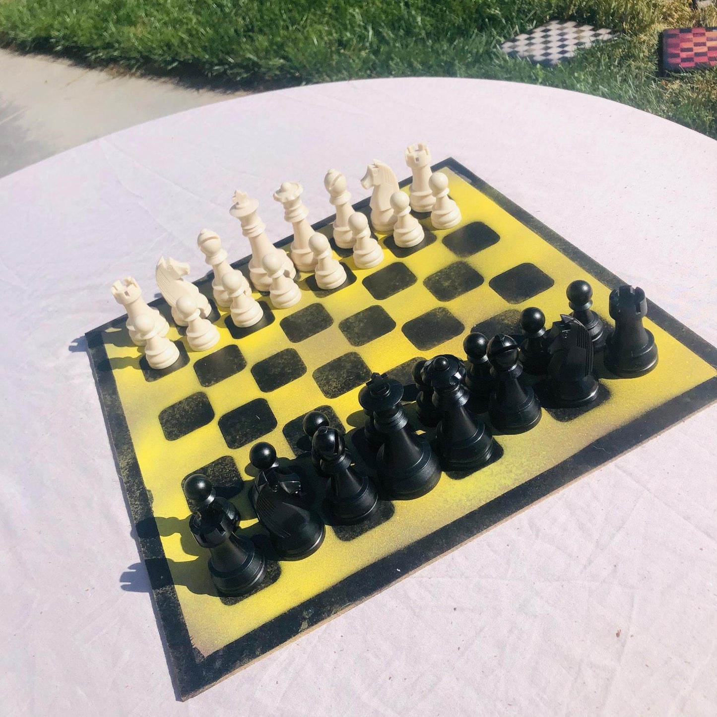 Large Chess Set - Yellow & Black