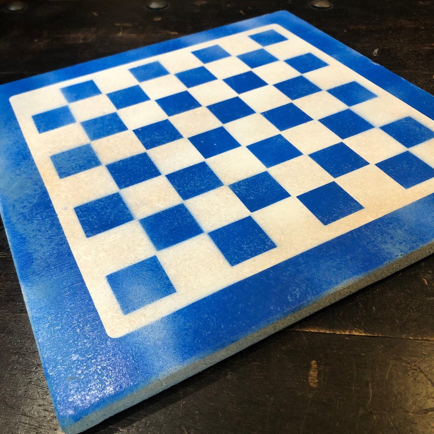 Painted Chess Set - Blue Royal - Resin Pieces