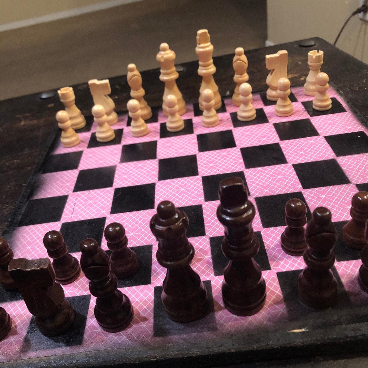 Scrapbook Chess Set - Pink Pattern