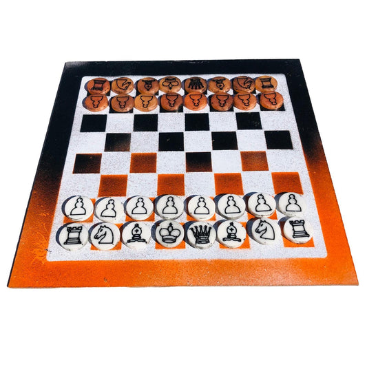 Chess Set - Orange & White