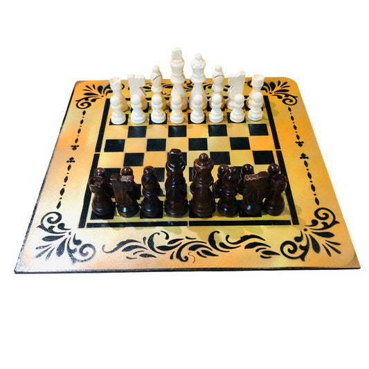 Chess Set - Amber Orange