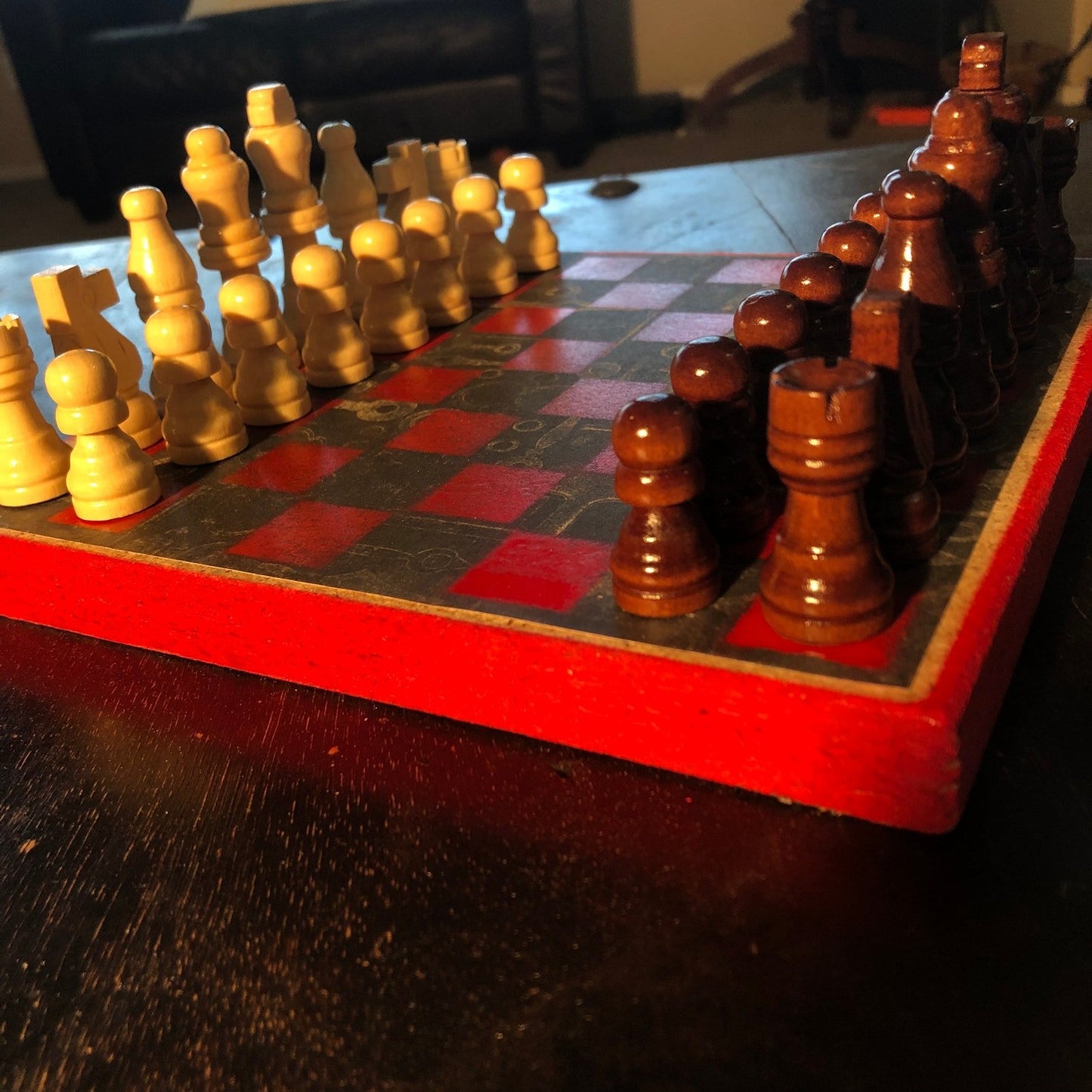 Scrapbook Chess Set - Red & Black