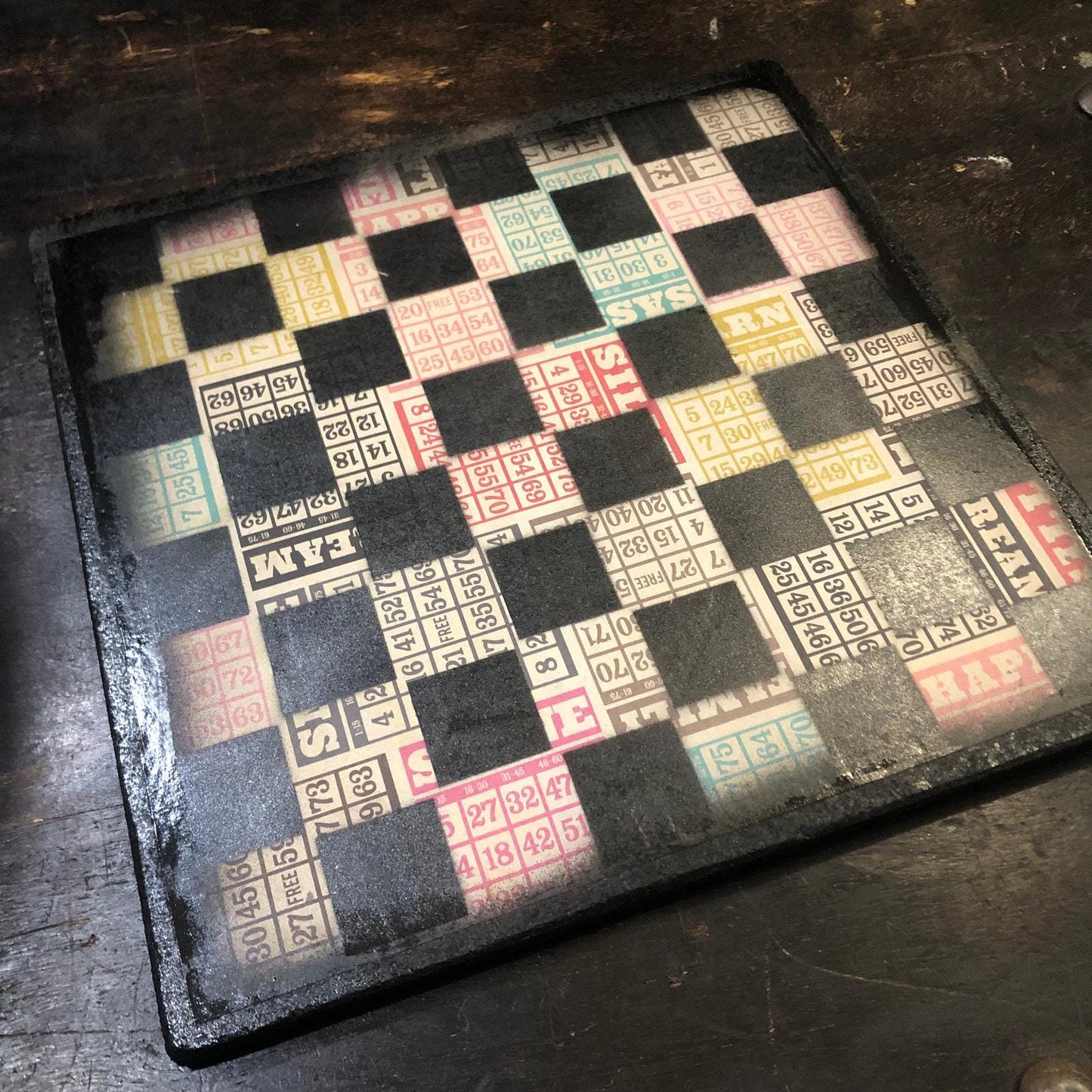 Scrapbook Chess Set - Vintage Numbers