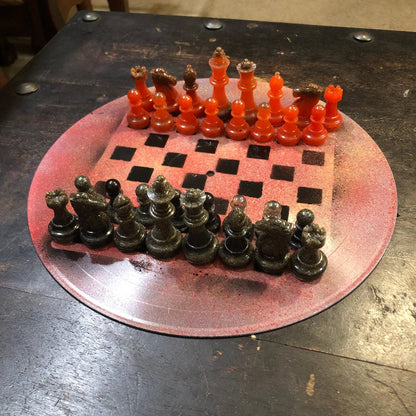 Vinyl Chess Set - Mist Red (Resin Pieces)