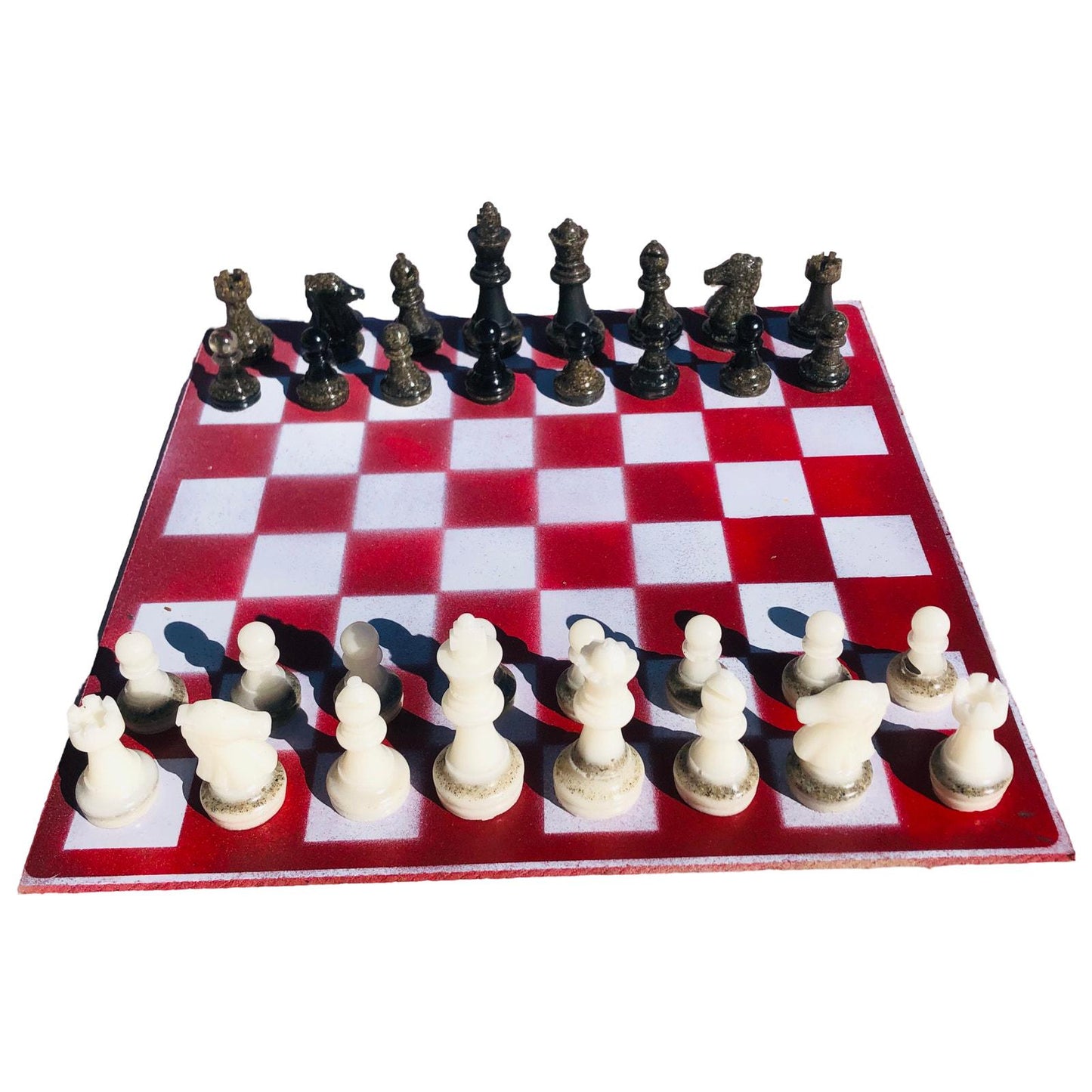 Chess Set - Premium Red & White