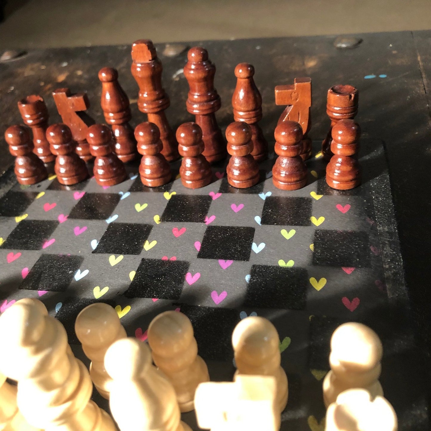 Scrapbook Chess Set - Black Heart