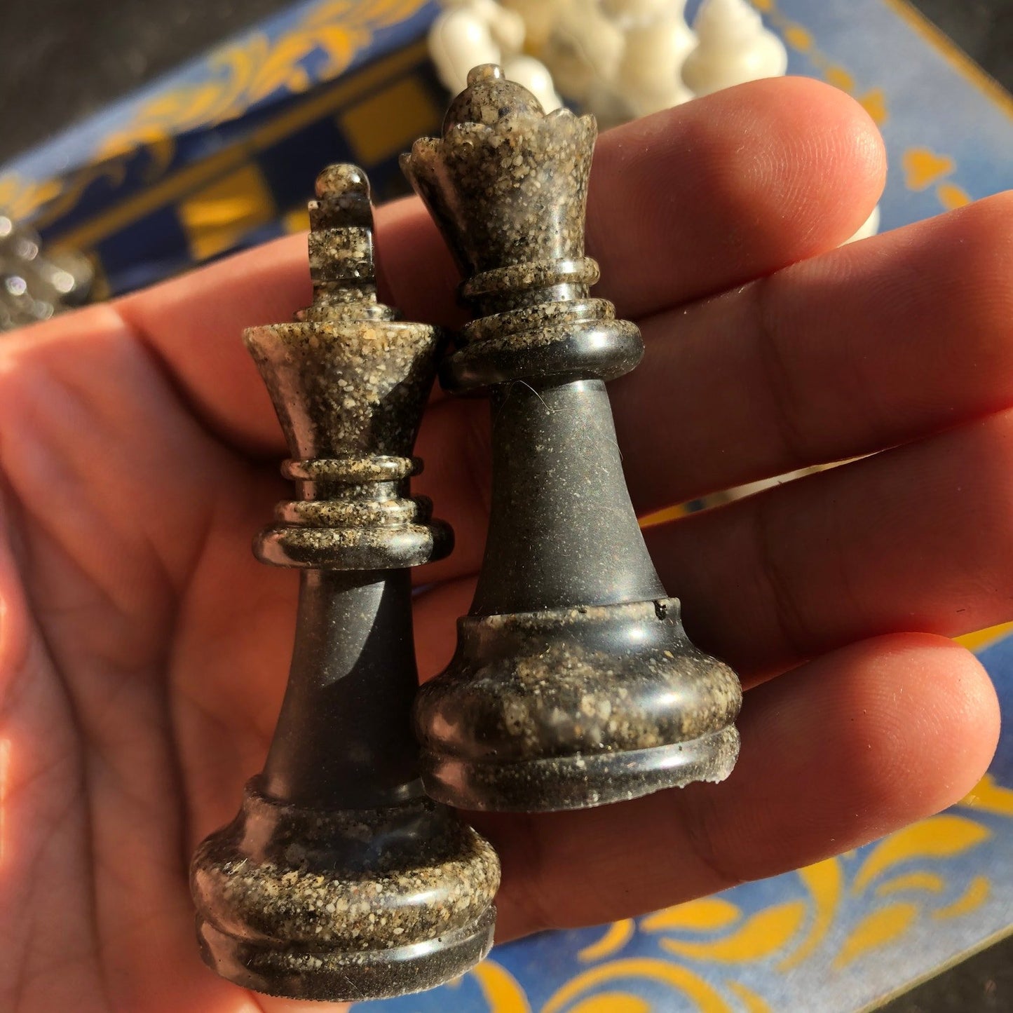 Chess Set - Blue & Yellow Royal