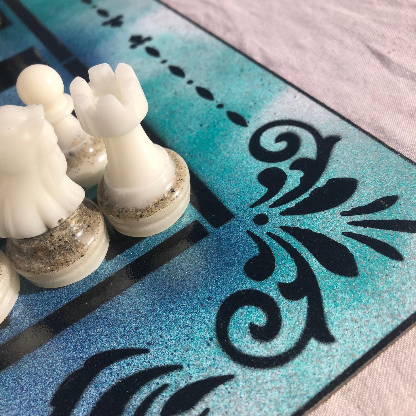 Chess Set - Misty Blue