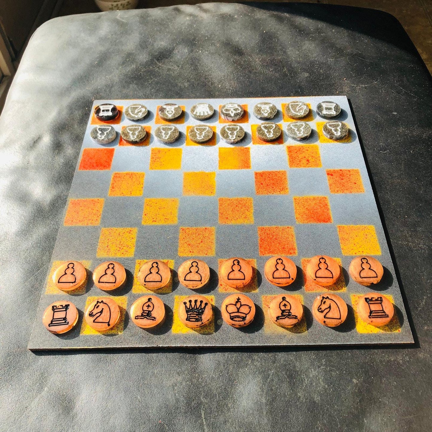 Chess Set - Orangish Gray Sunset