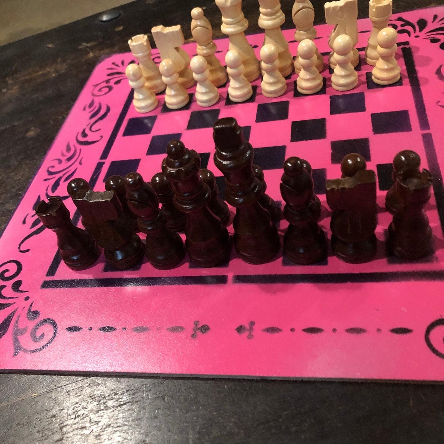 Chess Set - Hot Pink & Black