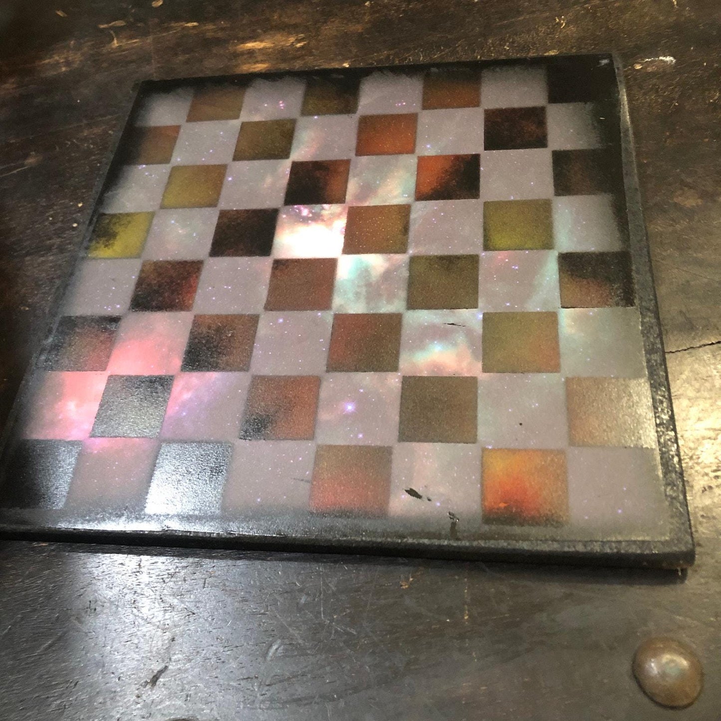 Scrapbook Chess Set - Red Tint Galaxy