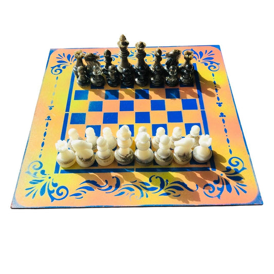 Chess Set - Sunset Blue Royal