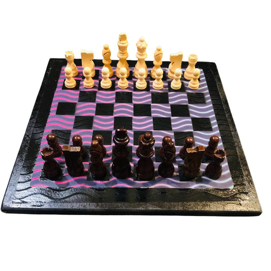 Scrapbook Chess Set - Neon Waves