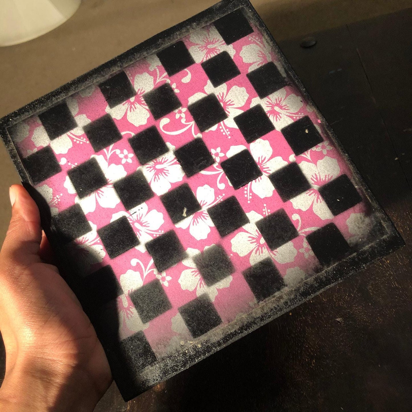 Scrapbook Chess Set - Pink Flower