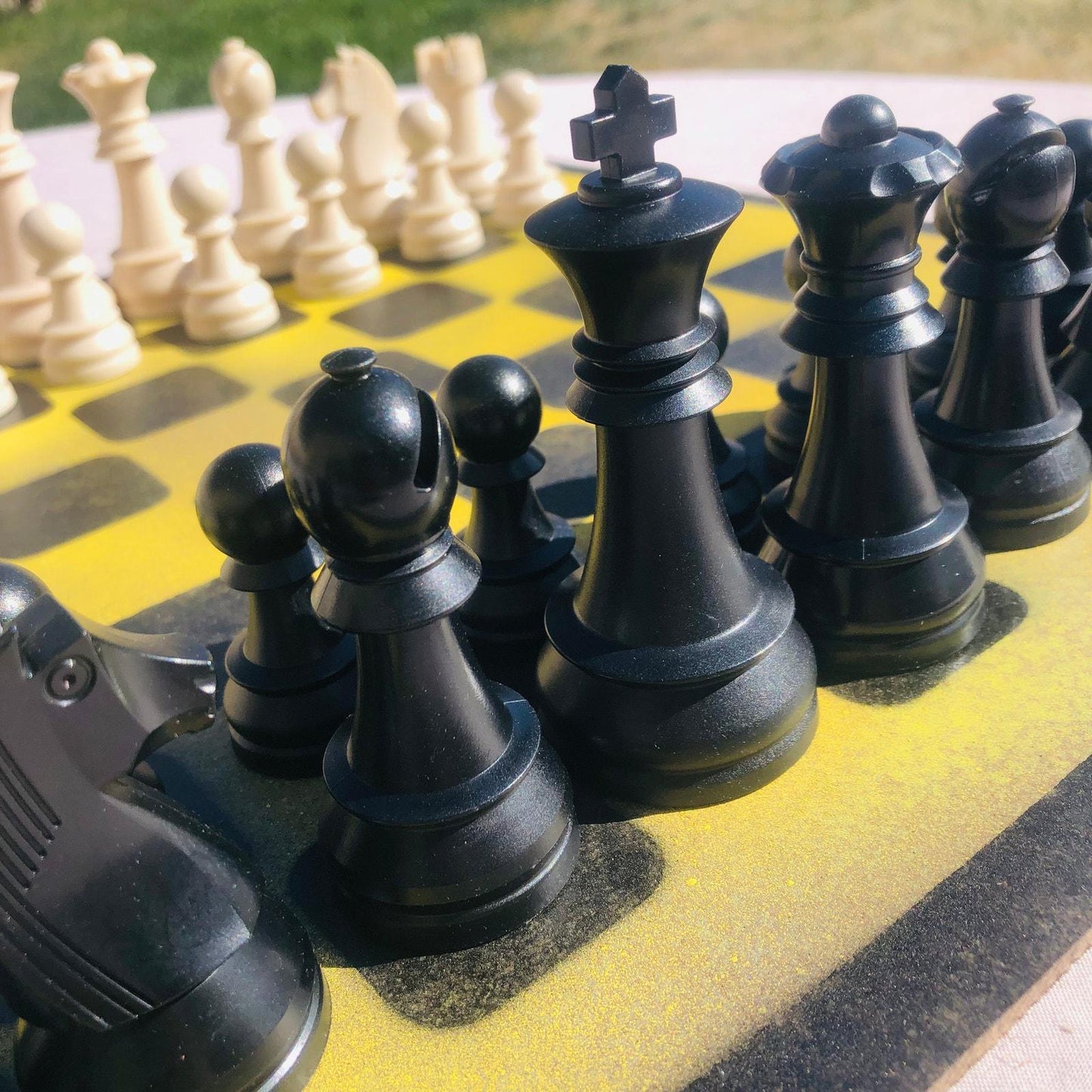 Large Chess Set - Yellow & Black