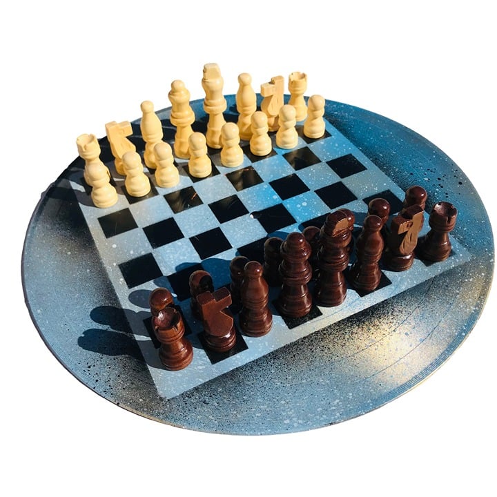 Vinyl Chess Set - Blue Ice