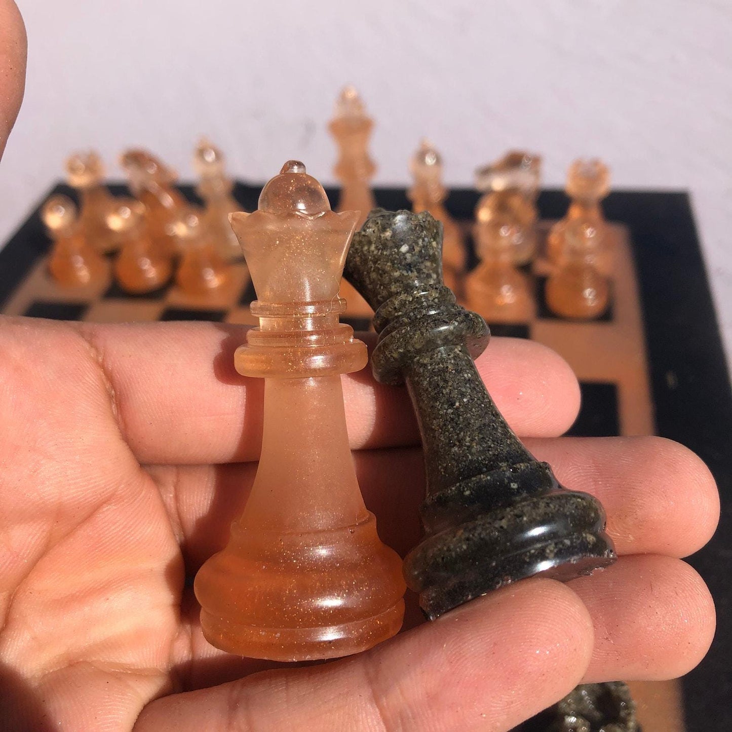 Chess Set - Amber Orange