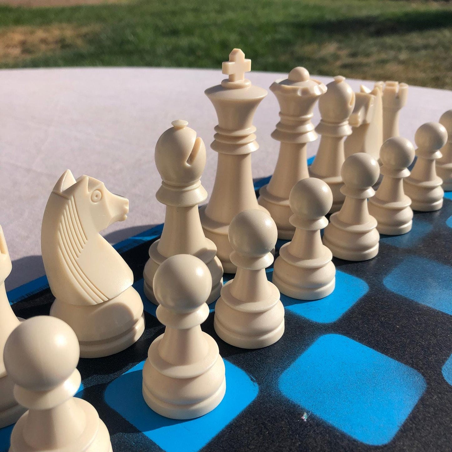 Large Chess Set - Blue & Black