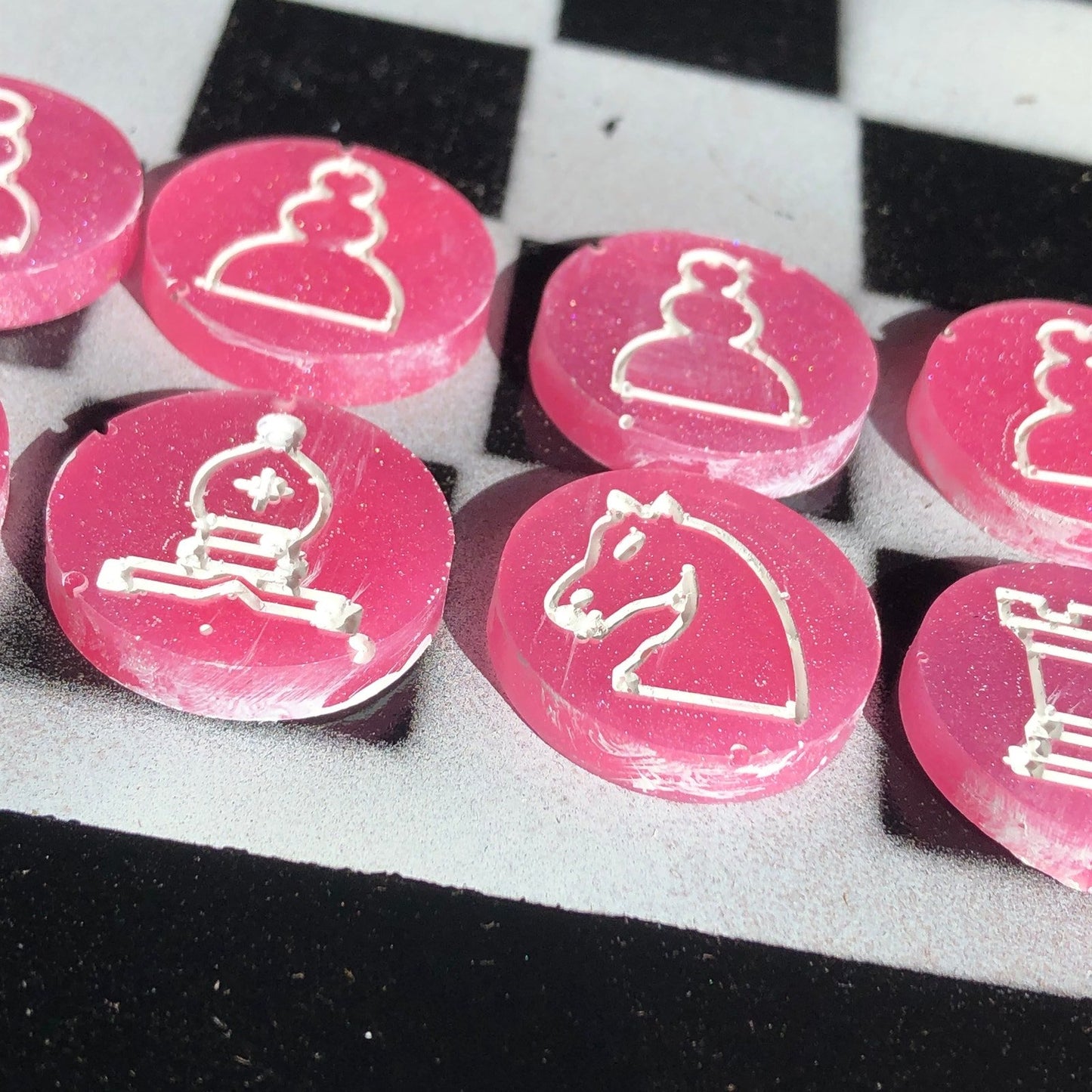 Chess Set - Checkered Pink