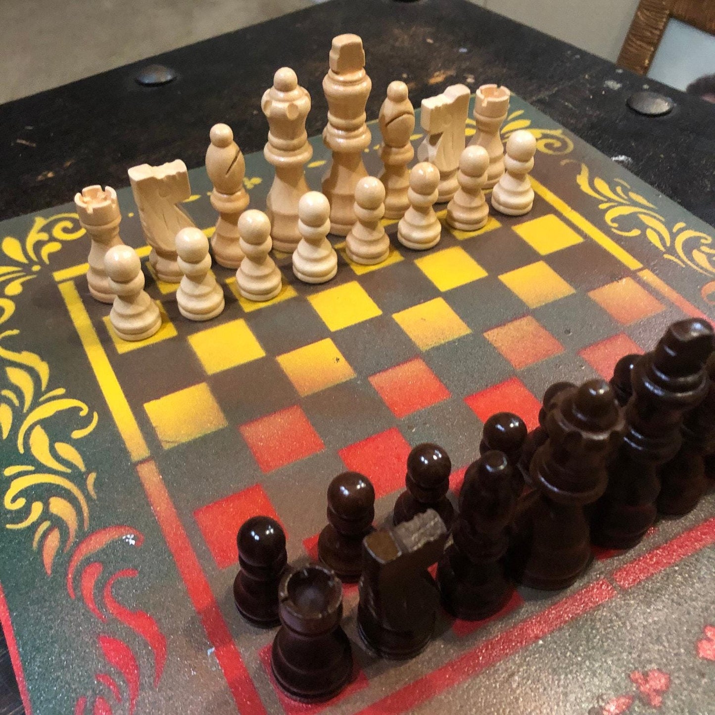 Chess Set - Knight's Yellow & Red