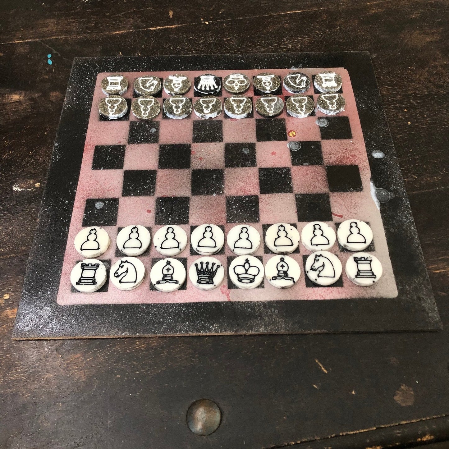 Painted Chess Set - Dirty Rose Gold