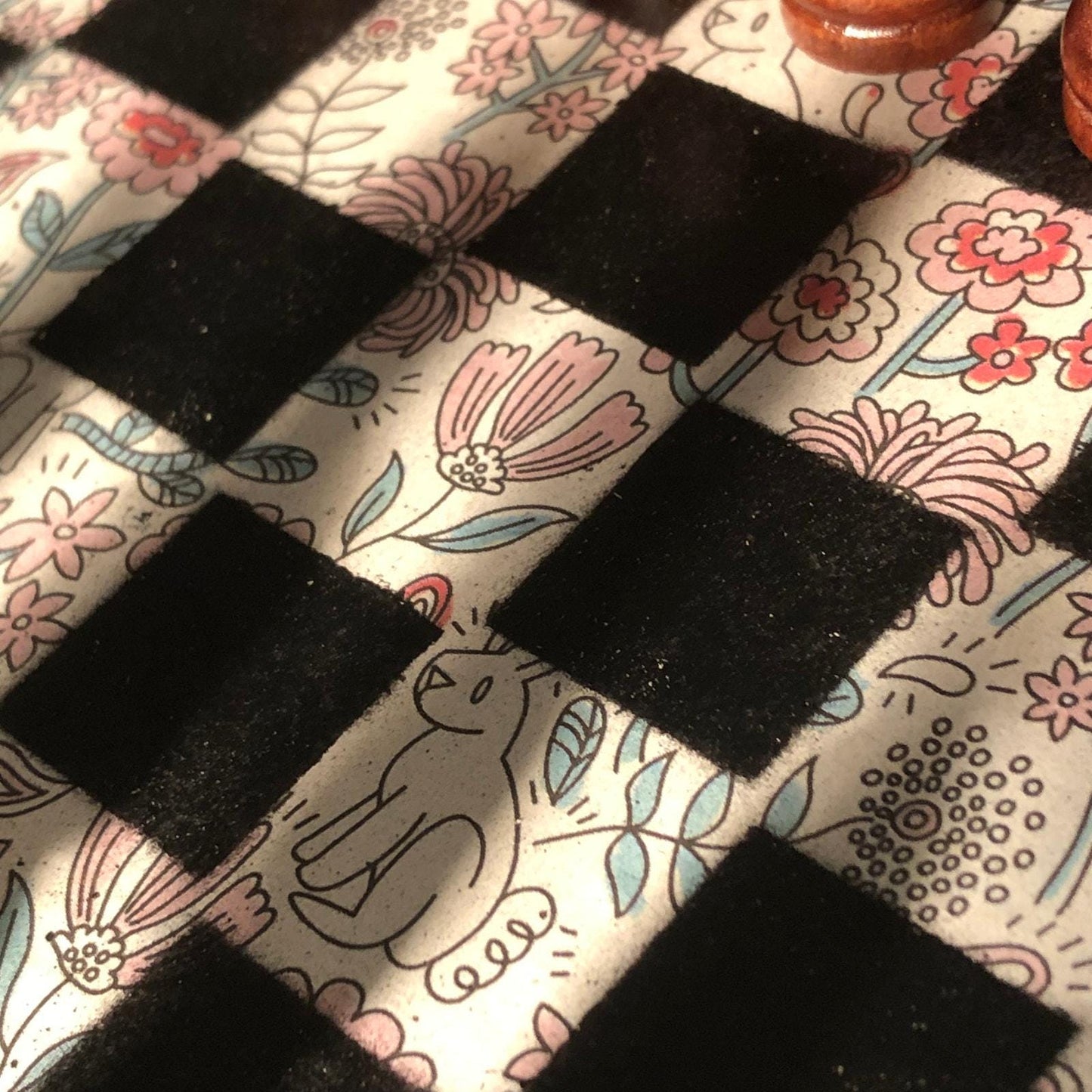 Scrapbook Chess Set - Rabbit Flower