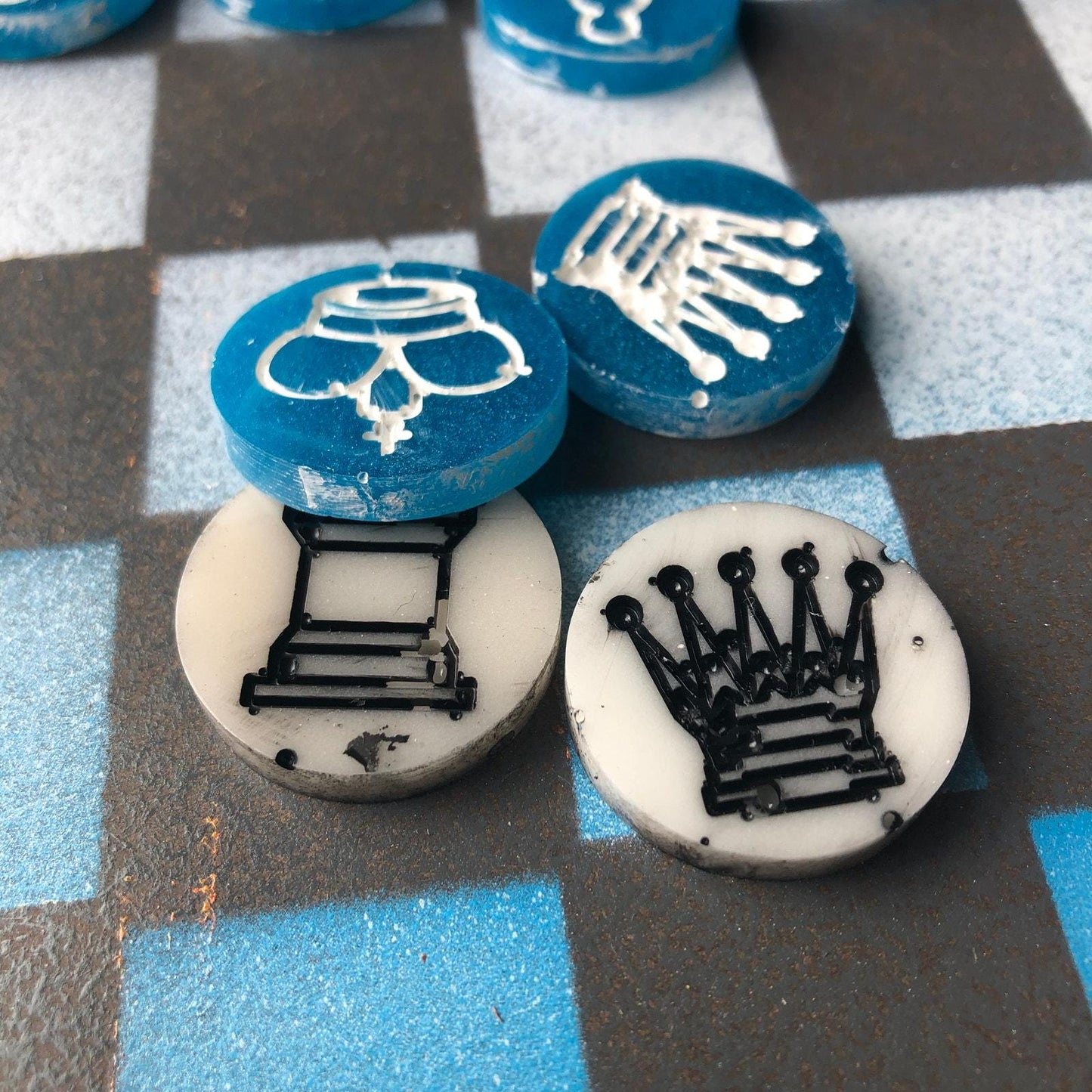 Chess Set - Gray & Blue