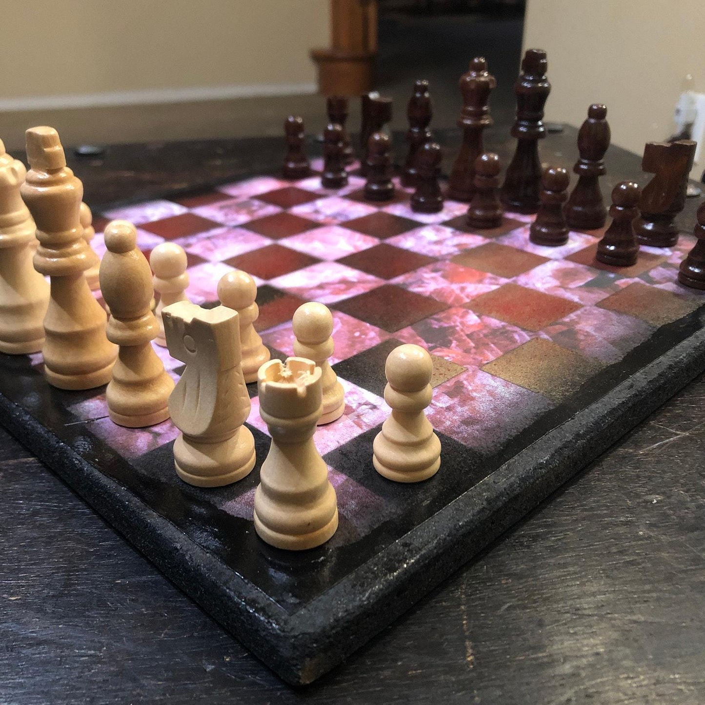 Scrapbook Chess Set - Pink Crystal