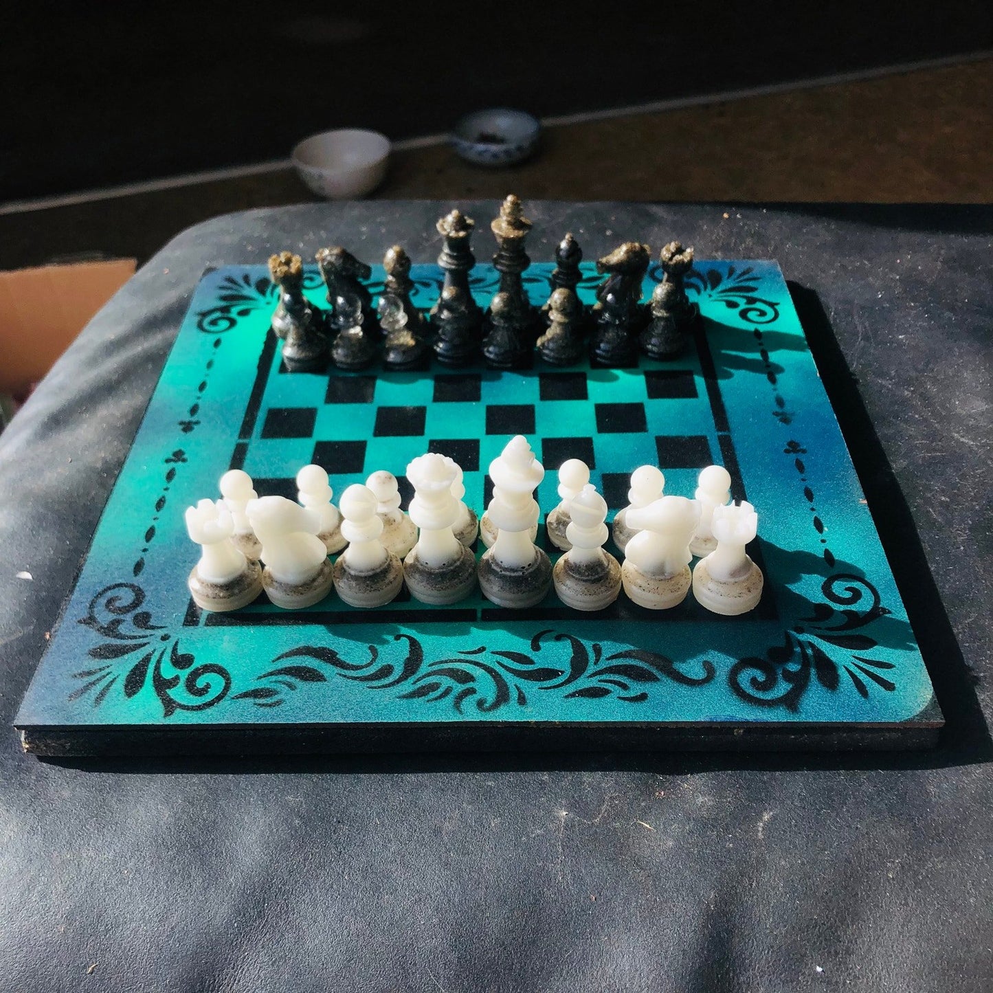 Chess Set - Aqua Deep Blue