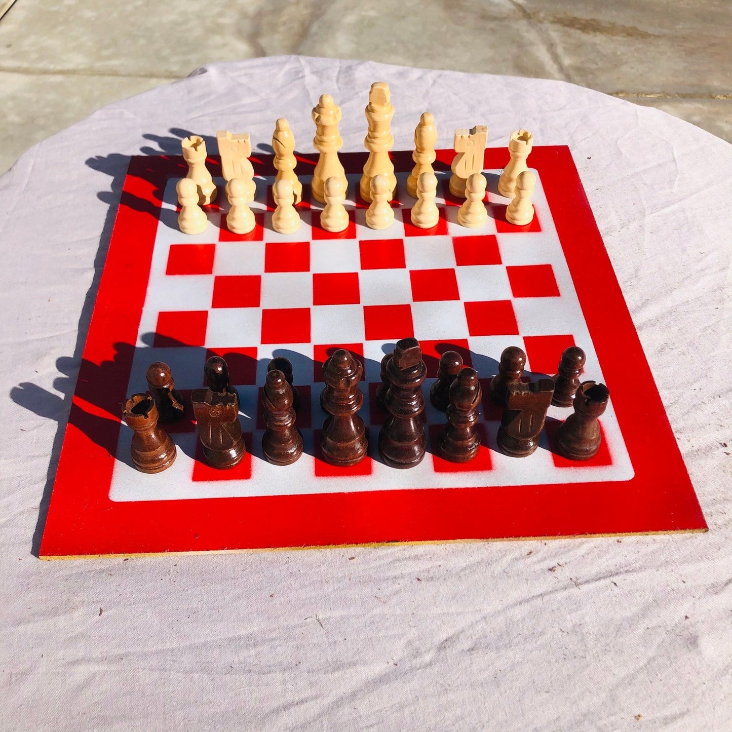 Chess Set - Red & White