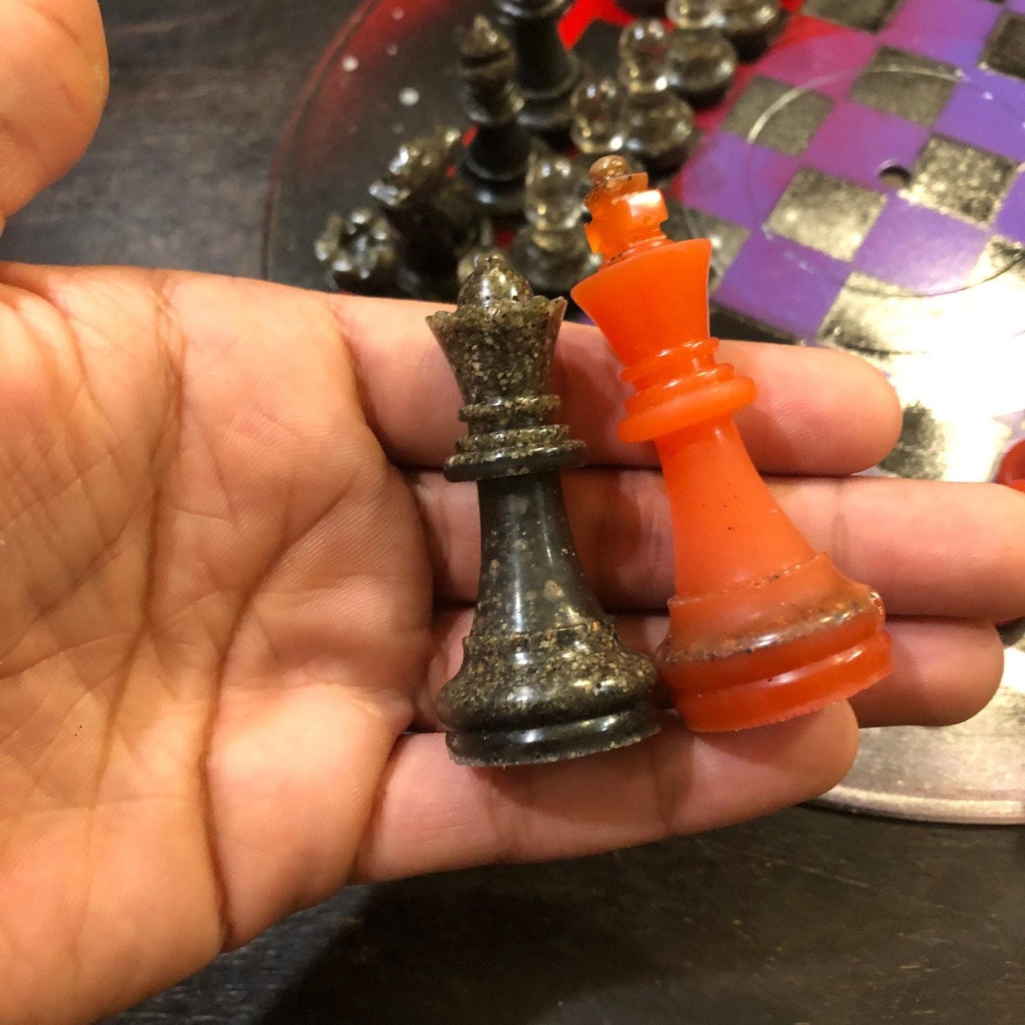 Vinyl Chess Set - Haunted Purple (Resin Pieces)